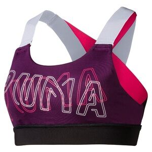 Puma Women's Purple and Pink Sports Bra